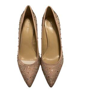 Nine West Shimmery Stone Tan High Heels Womans size 8 1/2 New w/box Brand New